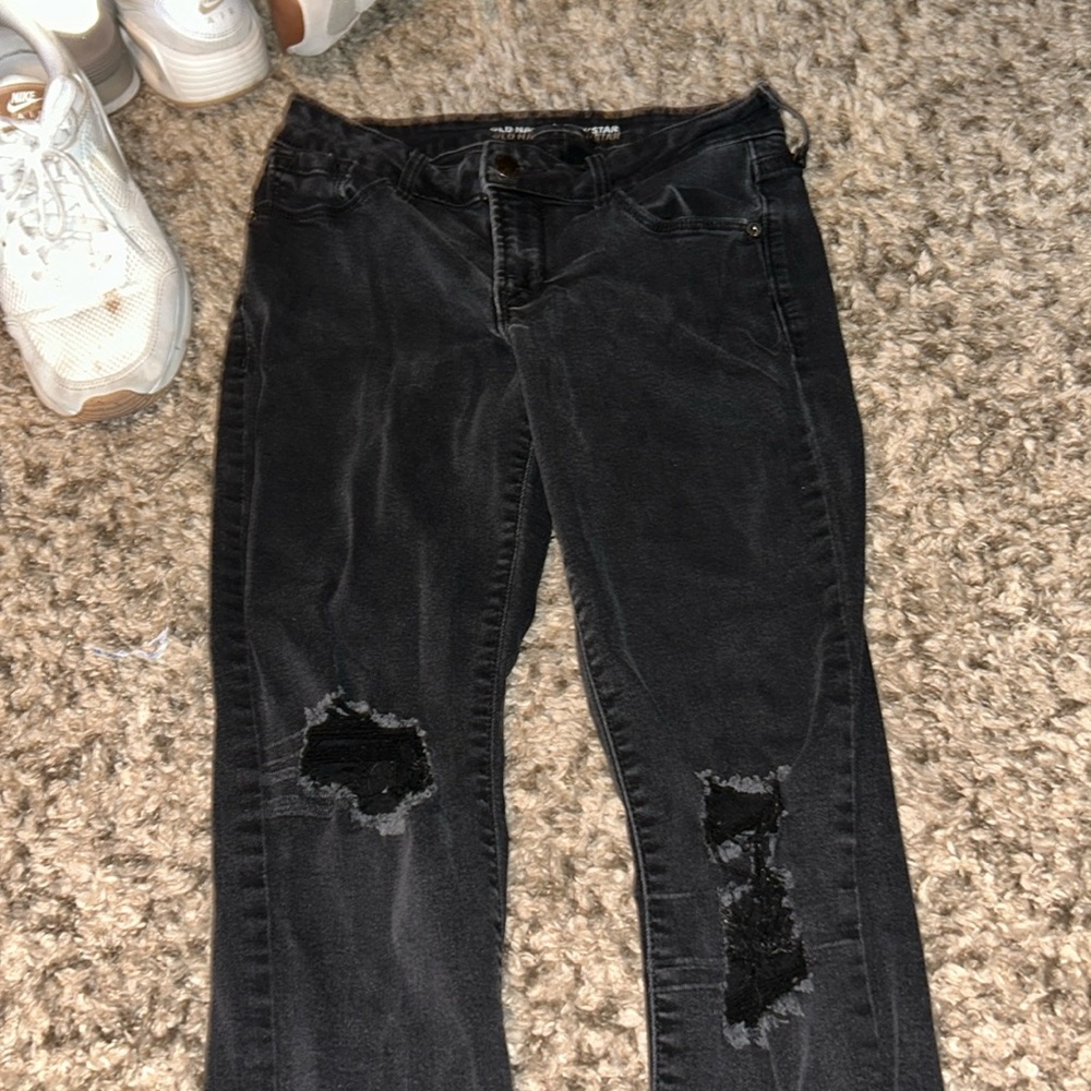Old Navy, mid rise skinny jeans